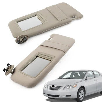 

2Pcs Car Front Left Right Sun Visor Sunshade Shield For Toyota 2007 2008 2009 2010 2011 Camry Hybrid W/O Vanity Light