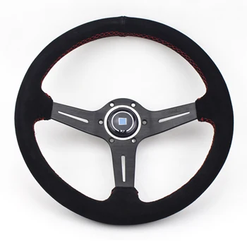 

14inch 350mm ND Racing Suede TItanium Black Spoke Universal Sport Steering Wheel