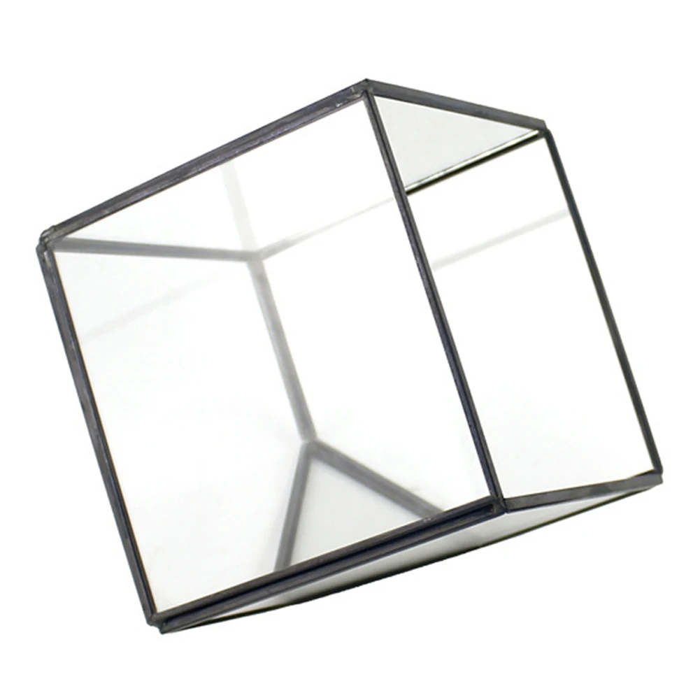 Geometric Cubes Terrarium Storage Box Jewelry Holder Glass Geometric Terrarium Tabletop Succulent Plant Box Planter Holder Case