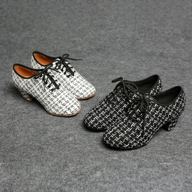 Lattice Latin Dance Shoes Female Soft Sole Teacher Sports Square Dancing Shoes Modern Women Shoes ballroom dancing Sneakers