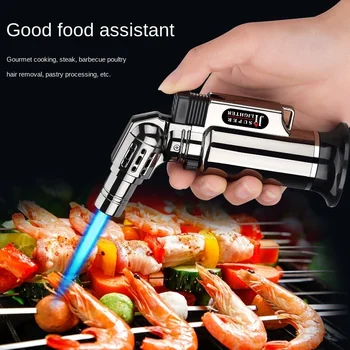 New Jet Flame Windproof Cigar Lighter Butane Gas Blow Torch Lighter For Kitchen BBQ Wholesale 3
