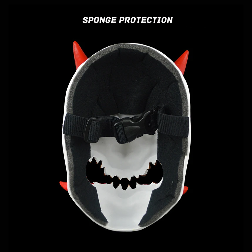 Beste Japanse Demon Prajña Hannya Hars Masker Grimas Evil Devil Head Halloween Horror Wraith Boeddhisme Noh Ghost Cosplay Deluxe Maskers