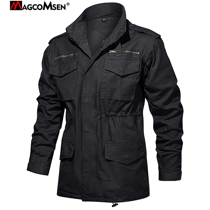 MAGCOMSEN M65 Men Windbreaker Jacket Cotton Long Military Army Coat ...