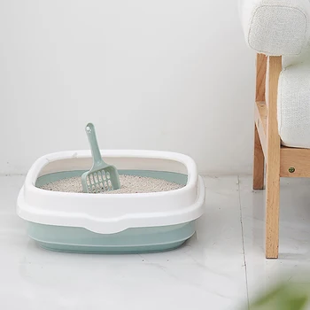 

Plastic Dog Cats Bedpan Semi-closed Detachable Anti-splash Cats Sandbox with Scoop Cats Litter Box Toilet mascotas pet products