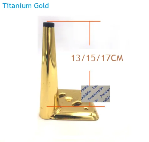 Titanium Gold 2 шт./лот, стальной ТВ шкаф, диван, шкаф, мебель, кровать, конус, конус, ноги, квадратное основание, золото, серебро, матовый, черный, белый - Цвет: Titanium Gold