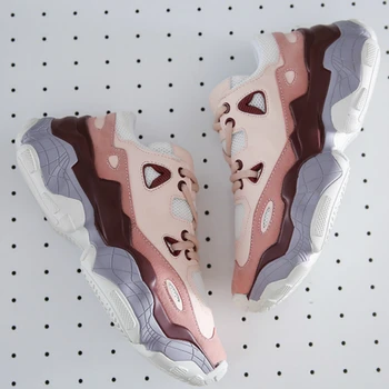 

2019 Women Fashion Running Shoes Zapatos De Mujer Sock Sneaker Women Pink Chunky Sneakers Female Daddy Shoes Chaussures Femme