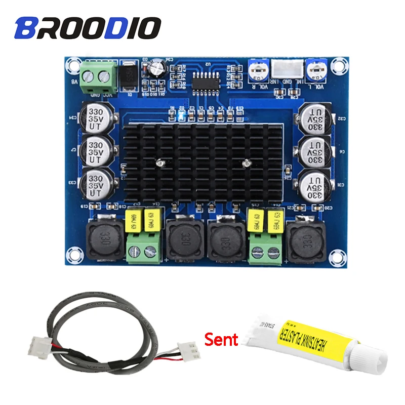 

TPA3116D2 Dual-Channel Stereo Power Digital Amplifier Board 2*120W Audio Amplifiers For Home Theater Amp DIY With Thermal Paste