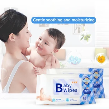 

Bobora Baby Wipes 80 Count , Flip-Top Packs , Free And Clear Wipes Unscented Fresh Scent