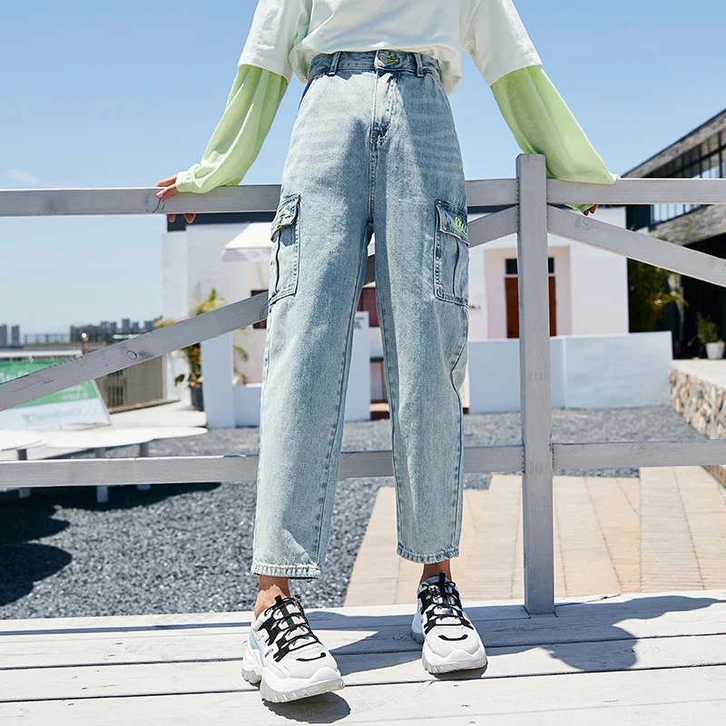 SEMIR Jeans women trend overalls ladies autumn new popular pants brand denim cropped pants Korean fashion SEMIR Jeans women trend overalls ladies autumn new popular pants brand denim cropped pants Korean fashion