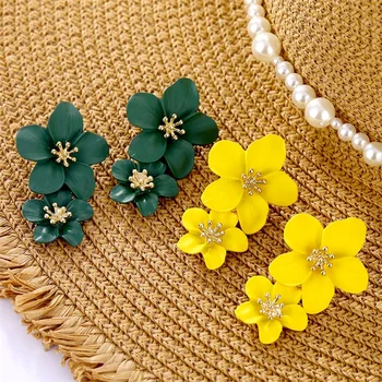 

VKME Fashion Oversized flower Drop Earrings Women brincos Irregular earrings Girls gift Birthday party Accessories