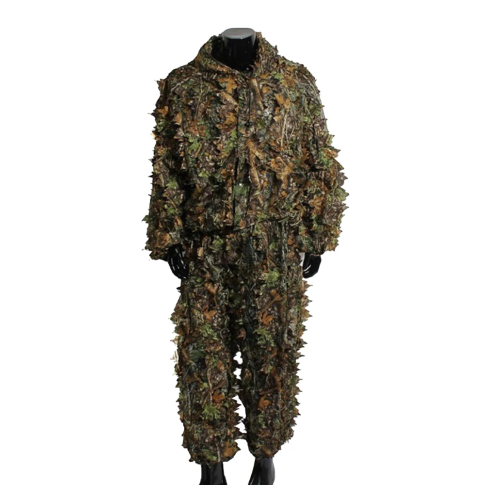 Мужской Камуфляжный костюм тактическая снайперская одежда 3D легкий Ghillie Leaf с