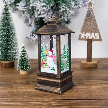 

Christmas Santa Claus Snowman Decoration Lantern Xmas Tree Hanging Light Home Fireplace Festival Decorative Lamp