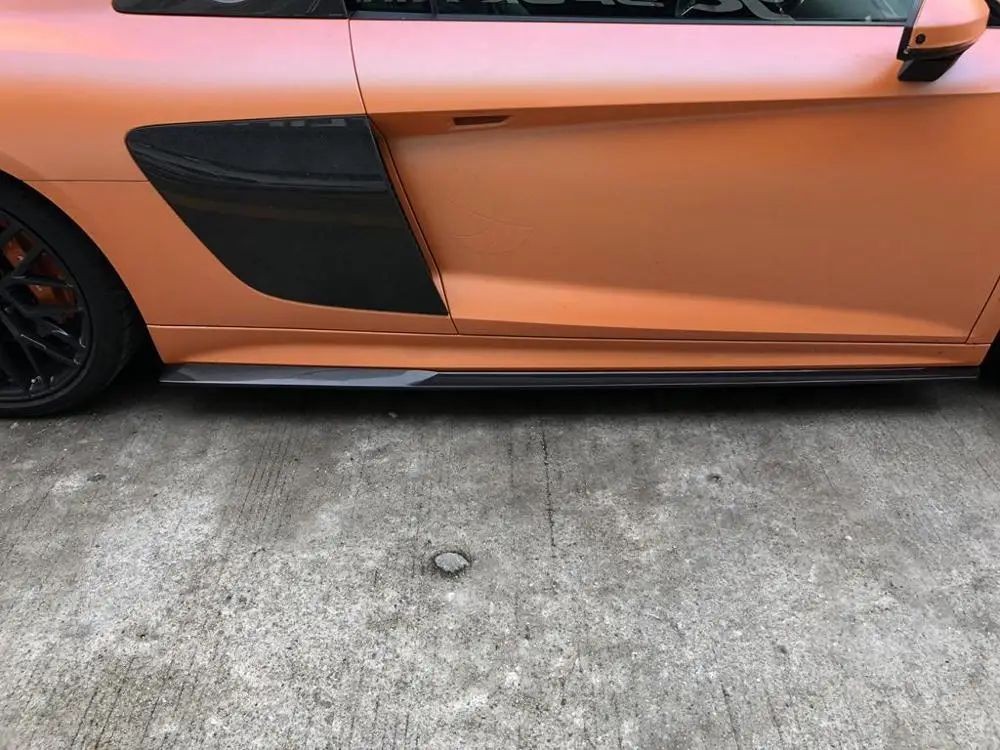 Для Audi R8 автомобильные боковые юбки, удлиняющие губы, высококачественные комплекты из углеродного волокна для кузова автомобиля