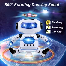 Умный робот-игрушка, вращающийся на 360 градусов, танцующий Поющий робот, светодиодный светильник, музыкальный мини-робот, электронные обучающие игрушки для детей