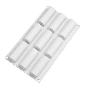 

9 Hole Small Long Roll Shaped Silicone Mold Chocolate Desserts Bread Cake Mould Pastry Baking Cake Decor Tools