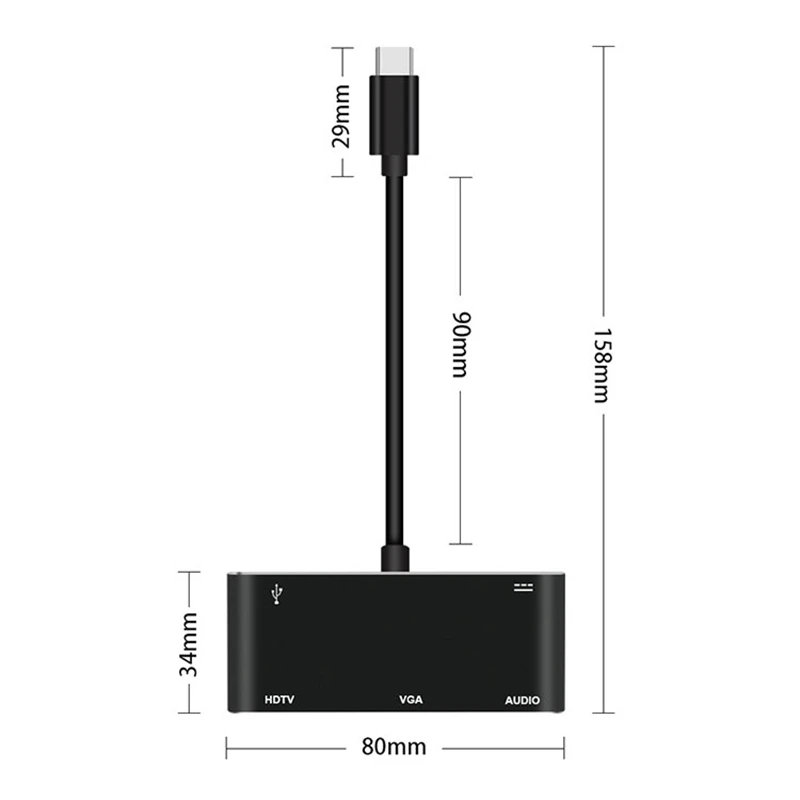 Тип C к HDMI/VGA/аудио/USB 3,0 концентратор адаптер PD зарядное устройство для samsung S8/9 аудио адаптер