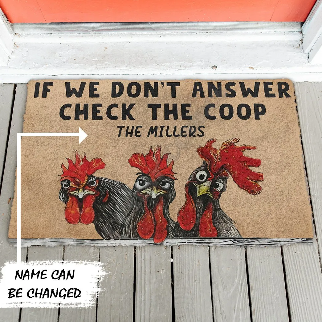 

3D Check The Chicken Coop Custom Name Doormat Doormat Indoor Doormat Non Slip Door Floor Mats Decor Porch Doormat