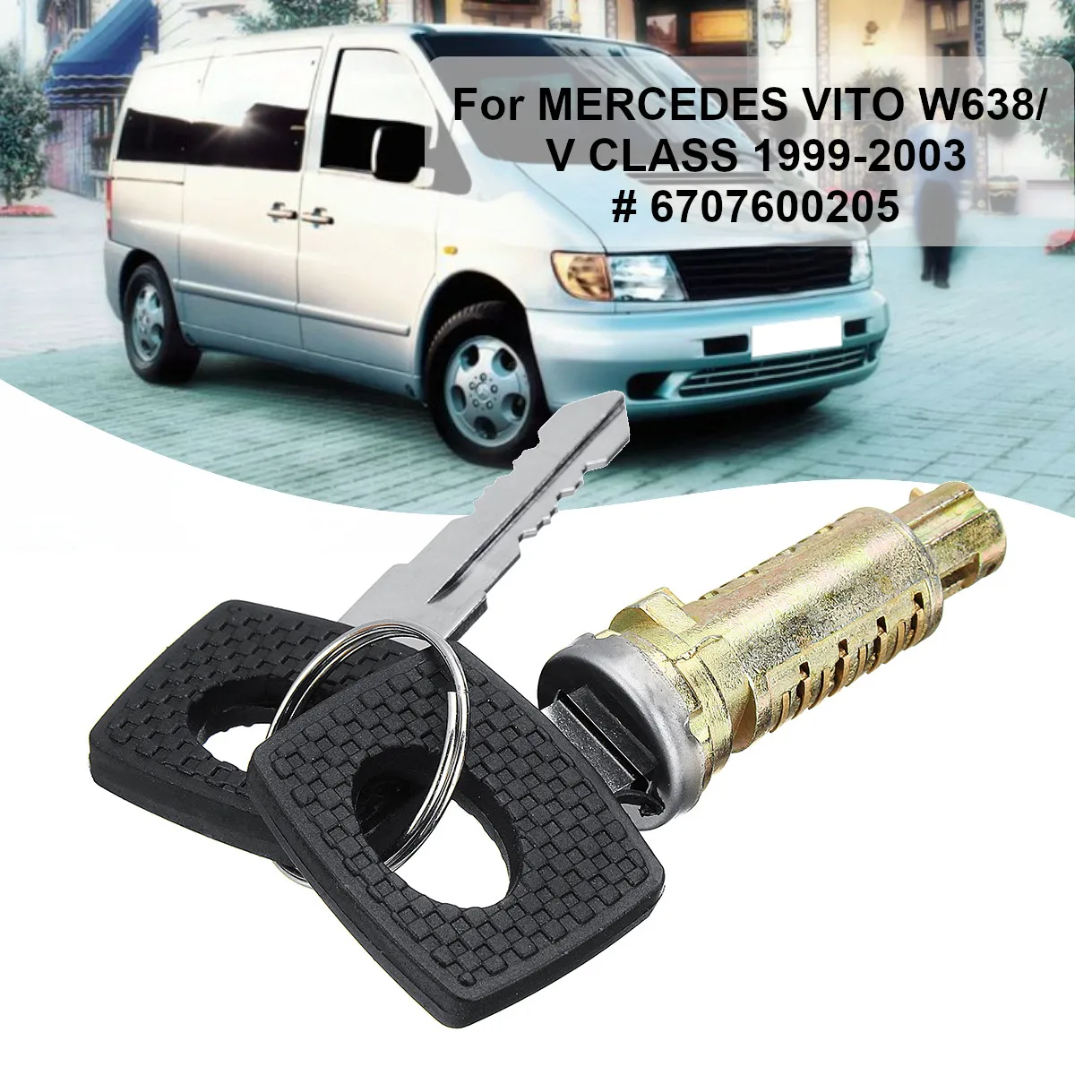 Замок дверной цилиндрический в сборе с ключами для MERCEDES VITO W638 / V CLASS 1999 2003
