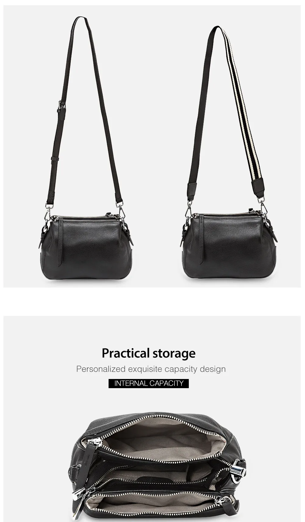 Zency estilo simples bolsa de ombro feminina