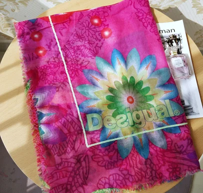 Темно-коричневый Испанский Модный женский шарф DESIGUAL - Цвет: Темно-коричневый