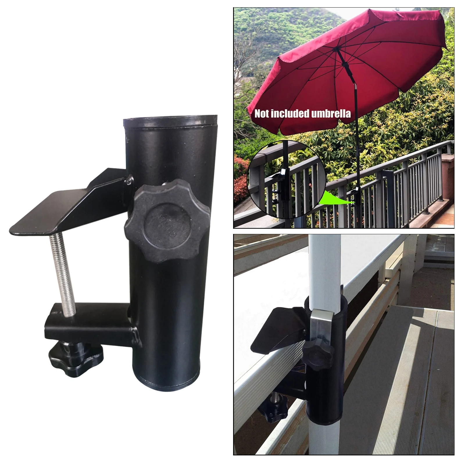 Garden Courtyard Balcony Patio Parasol Fishing Umbrella Holder Fixed Clip Chair Clamp Patio Unbrella Holder Stand Deck Mountbase outdoor umbrella accessories