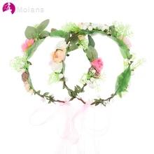 MOLANS женский свадебный цветок для невесты корона ручной работы искусственный жемчуг кружева оголовье для художественной фотографии аксессуары для волос невесты