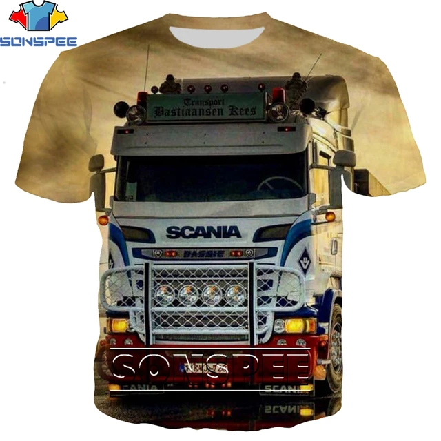 SONSPEE Truck Car 3D Print Hip Hop Men's T Shirt Fashion Harajuku Short Sleeve Funny Logo Men Women Tops Tees Shirts Homme 2000