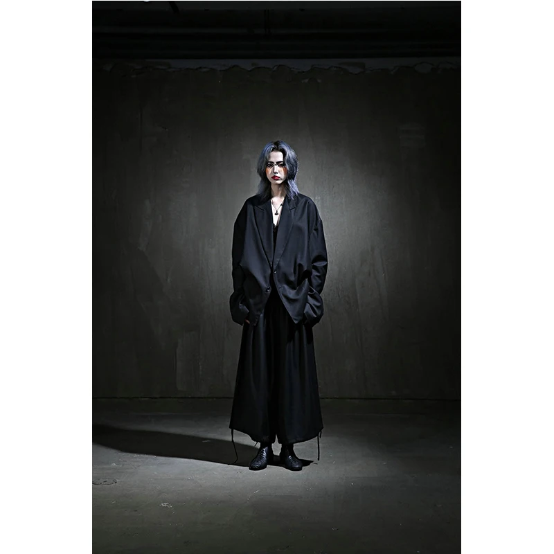 Men's trousers new spring/summer nine minute trousers wide leg trousers culottes for men casual trousers large harem trousers