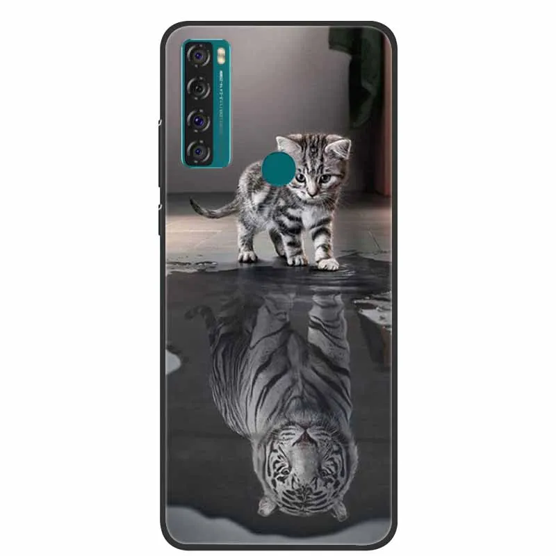 Soft TPU Silicone Phone Cover with Artistic Paint Design - Compatible with TCL 20 Series
