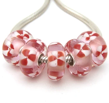 

JGWG2297 5X 100% Authenticity S925 Sterling Silver Beads Murano Glass beads Fit European Charms Bracelet diy jewelry Lampwork