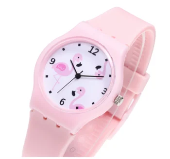 

Silicone Candy Jelly Color Student Watch Girls Clock Fashion Flamingo Watches Children Wristwatch Cartoon Kids Quartz Watch