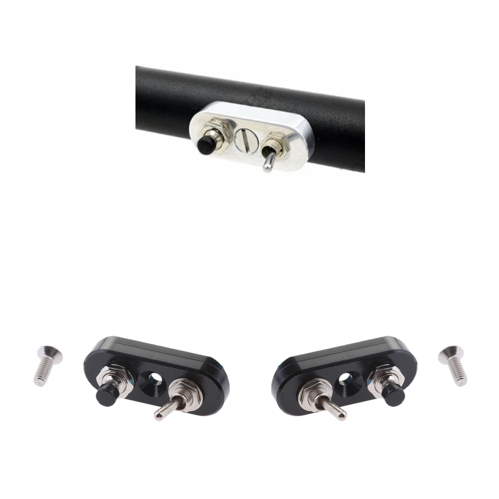 2pcs Motorcycle ATV Waterproof Handlebar Headlight Switch Spot light On Off Switch Handle Grip Horn Push Button Assy - Black