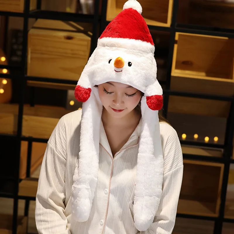 Man Woman Snow Man Deer Cartoon Printed Toy Back Warm Funny Hats Christmas Fashion Winter 2019