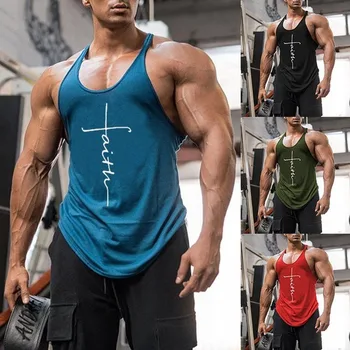 Gym Tank Top Men Fitness Clothing Mens Bodybuilding Tank Tops Summer Gym Clothing for Male Sleeveless Vest Shirts Plus Size 1