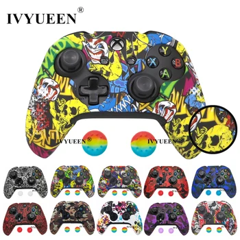 

IVYUEEN Customize Transfer Printing Protective Case Skin for Microsoft Xbox One X S Slim Controller with Thumb Stick Grips Caps