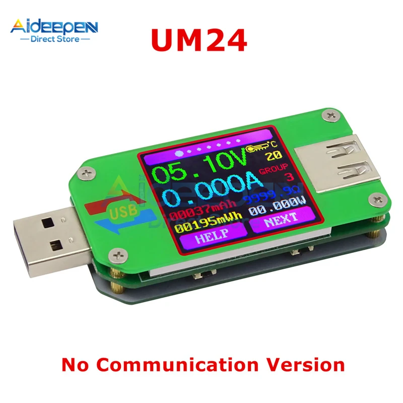 UM24/UM24C UM25/UM25C UM34/UM34C тип-c USB Вольтметр Амперметр Измеритель сопротивления зарядки Напряжение тестер тока ЖК-дисплей цветной дисплей - Цвет: UM24