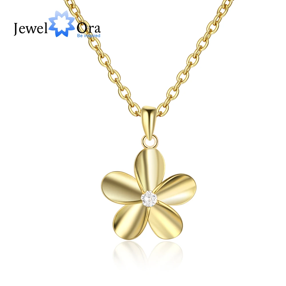 

Fashion Gold Color Pendant Necklaces for Women Elegant Flower Necklace with Zirconia Mother Sister Gift (JewelOra NE102564)
