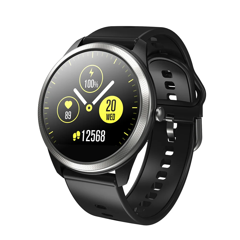Смарт-часы F11 ECG+ PPG монитор сердечного ритма BP O2 1,22 дюймов дисплей Bluetooth Музыка погода толчок IP68 Водонепроницаемый Smartwatch - Цвет: Black