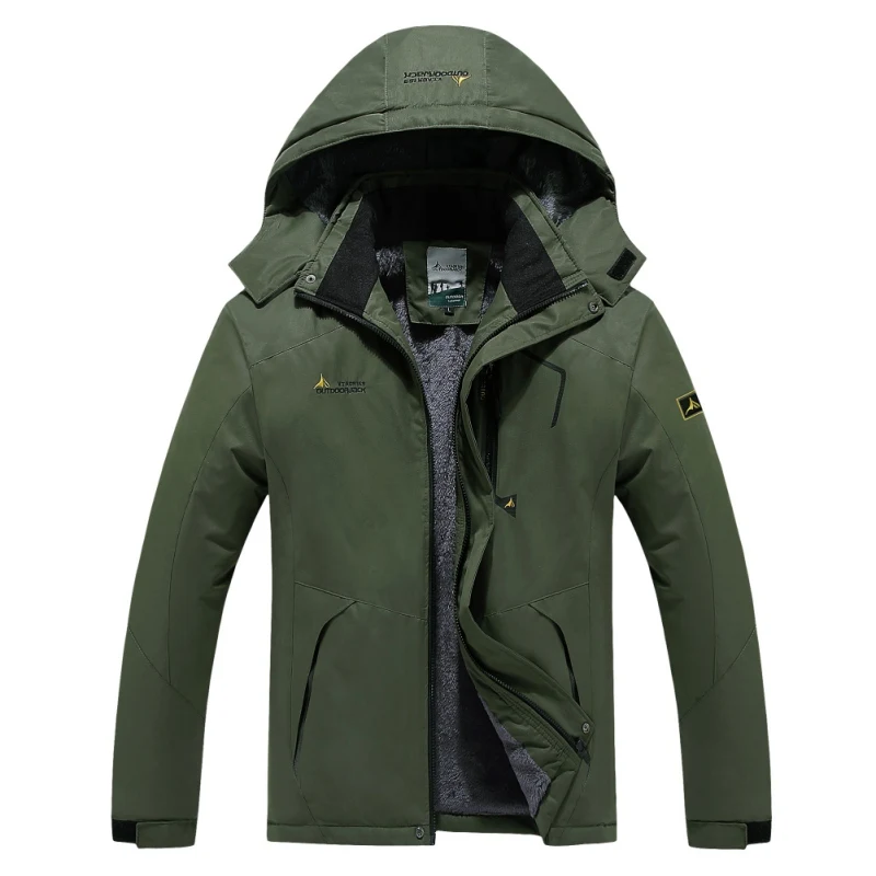 Унисекс зимняя флисовая водонепроницаемая куртка с капюшоном, уличное теплое пальто, походные, лыжные куртки - Цвет: G