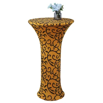 

Printing Siamese round Cocktail table cover Home Hotel Table elasticity tablecloth wedding party table deco protector customize