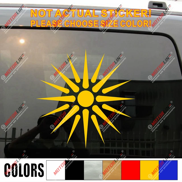 Autocollant de voiture en vinyle Soleil de Vergina Macédoine