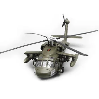 

Alloy Diecast Black Hawk Armed Helicopter Fighter Model with Sound & Light Children Collection Graded Kids Toys