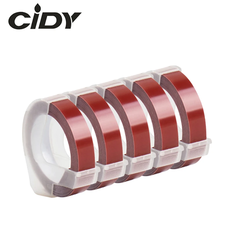 CIDY 5 шт. темно бордовый красный совместимый с DYMO 3D пластиковым тиснением Xpress