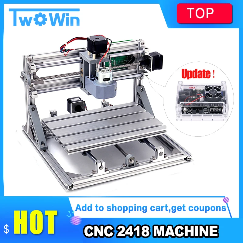 

CNC 2418 DIY Machine with GRBL Control Working Area 24x18x4.5cm 3 Axis Pcb Pvc Milling Wood Router machine Carving Engraver