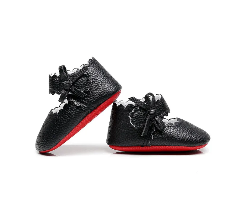Cute Toddler Baby Girl Shoes First Walkers Moccasins Soft Sole Bow Princess Newborn Infant Girls Shoes Footwear PU Waterproof
