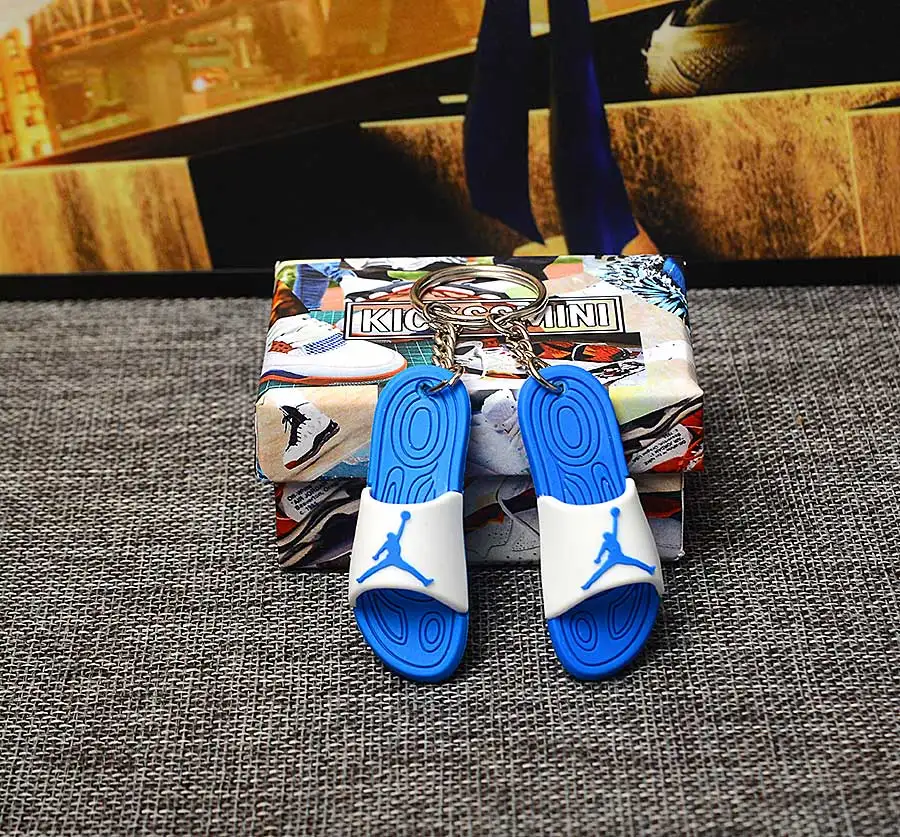 a pair w box DIY 3D тапочки брелок плесень рюкзак ювелирные изделия креативный подарок на день рождения Брелки для пар - Цвет: a pair w box
