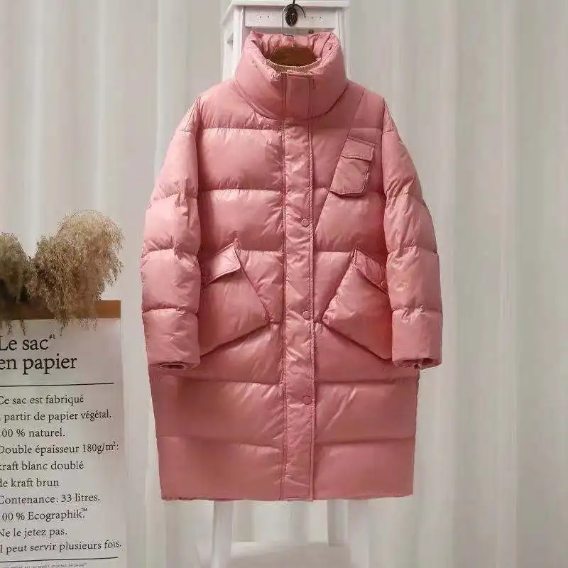 90% White Duck Down Thick Warm Jacket Female Parkas Winter Loose Long Fashion Feather Down Coat Snow Outwear