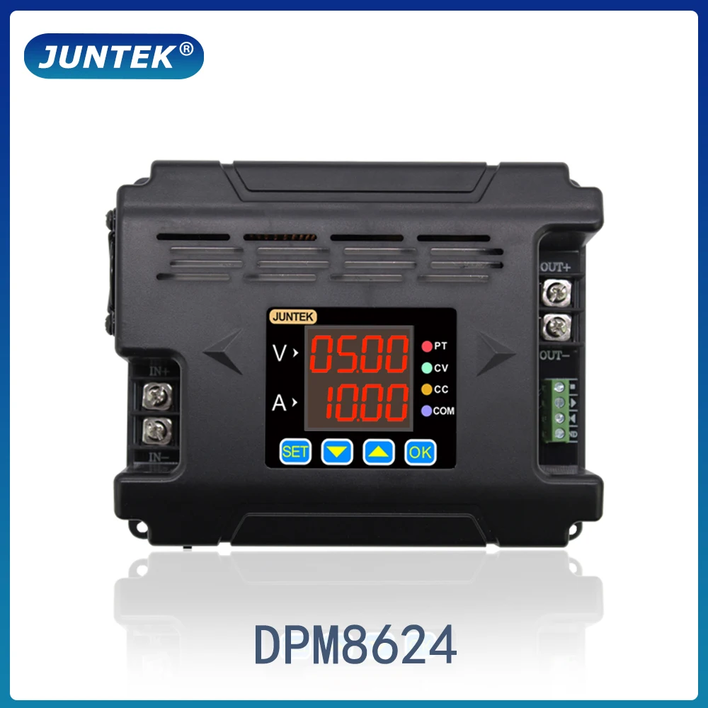 

JUNTEK DPM8624 60V24A Programmable DC DC Digital Adjustable Step Down Voltage Power Supply Buck Converter 485 Communication