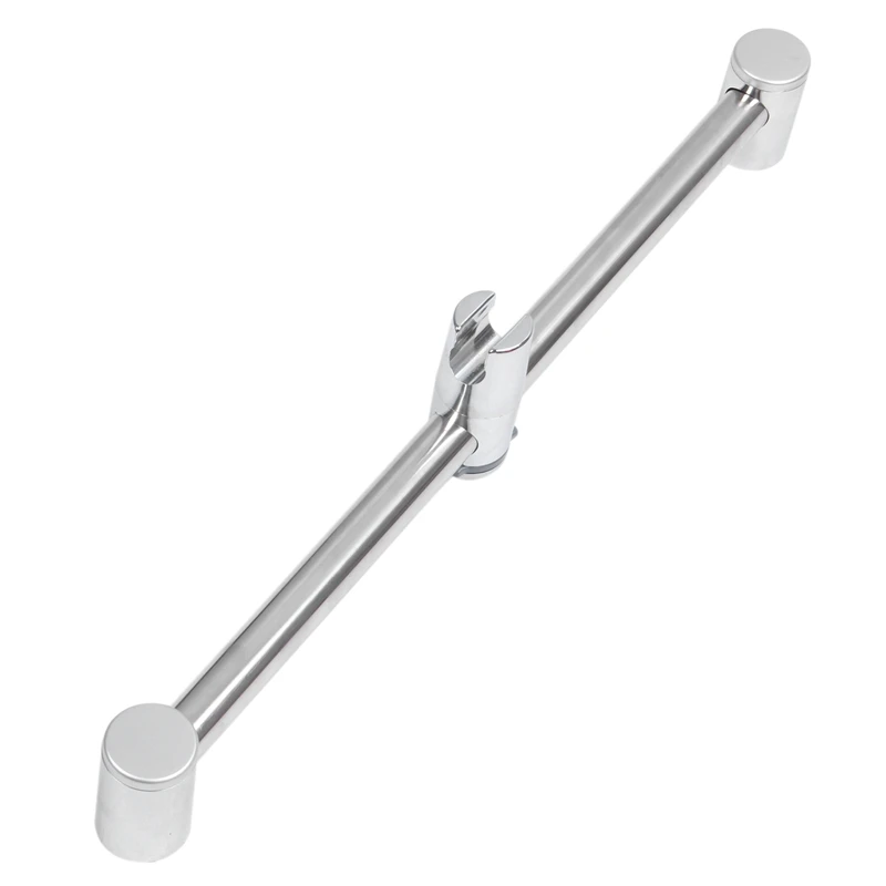 

Shower Kit Adjustable Riser Slide Rail Bar Kit Hose Bracket Round Head Chrome