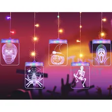 LED Halloween Light String Fancy Ball Decoration Light Halloween Light String 5V USB Powered LED Light String 3D Pumpkin Light